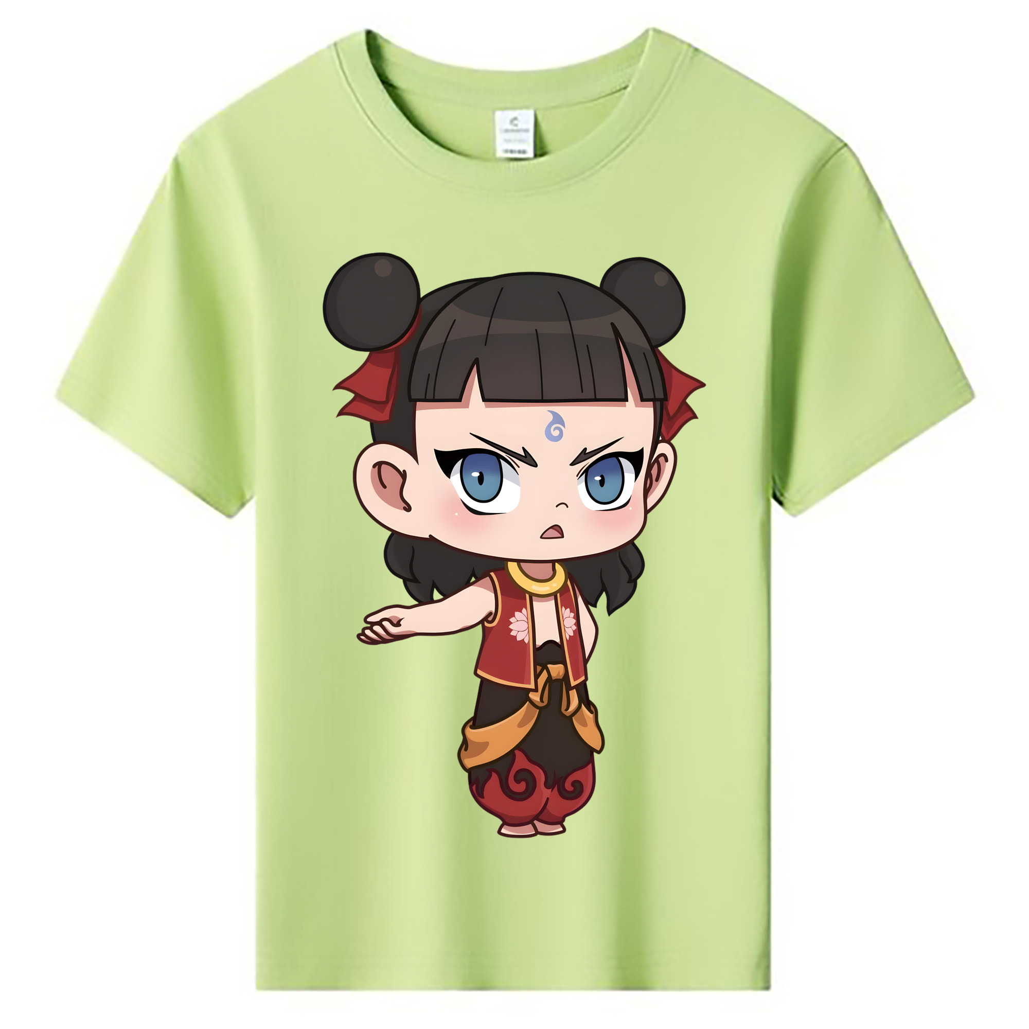 （画像用） Ne Zha 2 ナタ 魔童の大暴れ 綿100％キッズTシャツ（フロントプリント）